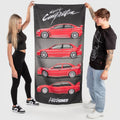 Hardtuned Mitsubishi EVO Generations Garage Flag