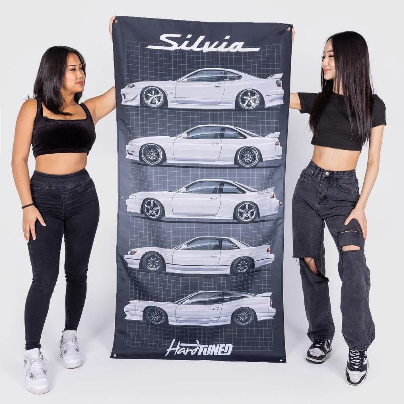Hardtuned Nissan Silvia Generations Garage Flag
