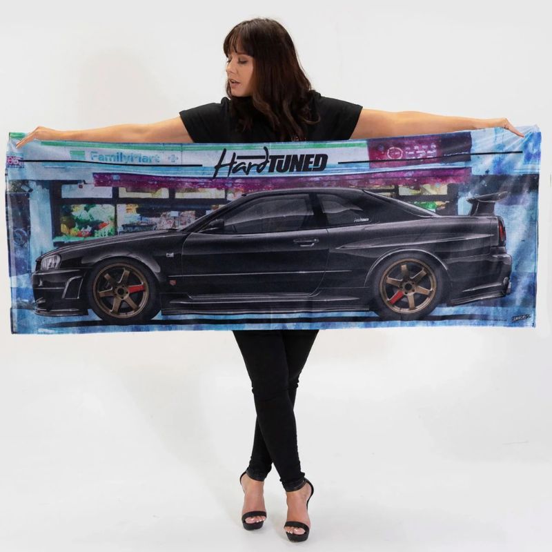 Hardtuned Nissan Skyline R34 GTR Garage Flag