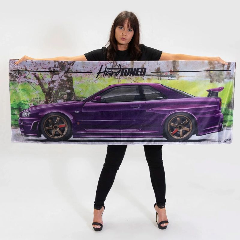 Hardtuned Nissan Skyline R34 GTR Garage Flag